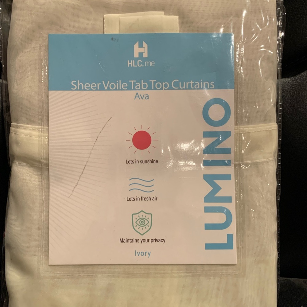LUMINO Sheer curtains! New 54w x 84L